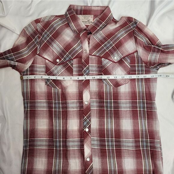 VINTAGE 70s western Sears pearl snap button long sleeve cowgirl top S - Picture 7 of 8